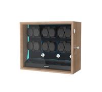 DUKWIN Watch Winder for 12 Automatic Watches, Lockable Automatic Winders with Extra 6 Watch Spaces, 4 Rotation Modes, Flexible Pillows, Quiet Motor and Blue Backlight