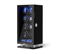 DUKWIN Watch Winder for 3/4/6/8/9/12 Automatic Watches, Fingerprint Lock Watch Winders with LCD Touchscreen, Blue LED Light, Remote Control,Adjustable Watch Pillow for Universal Watches, 5TPD, NLK20