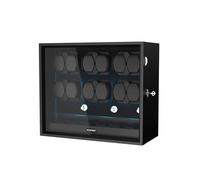 DUKWIN Watch Winder for 4/6/8/12 Automatic Watches, Lockable Automatic Winders with Extra 6/4 Watch Storages, 4 Rotation Modes, Flexible Watch Pillows, Quiet Mabuchi Motor and Blue Backlight