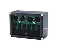 DUKWIN Watch Winder for 4 Automatic Watches with Watch and Jewelry Storages | Lockable Watch Winder with Super Quiet Mabuchi Motor and High-Gloss Piano Lacquer Finish, Built-in Illumination, PU Leather