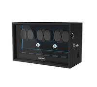 DUKWIN Watch Winder for 6/8 Automatic Watches, Lockable Automatic Winders with Extra 6/4 Watch Storages, 4 Rotation Modes, Flexible Watch Pillows, Quiet Mabuchi Motor and Blue Backlight