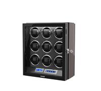 DUKWIN Watch Winder for 6/9/12 Automatic Watches with Key Lock, LCD Screen, Remote Control, LED Light, Adjustable Watch Pillow and Supper Quiet Motor for Universal Watches, DK0 for 9