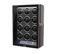 DUKWIN Watch Winder for 6/9/12 Automatic Watches with Key Lock, LCD Screen, Remote Control, LED Light, Adjustable Watch Pillow and Supper Quiet Motor for Universal Watches, DK0 for 12