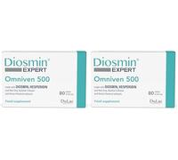Dulac - Diosmin Omniven 500, Food Supplement for Leg Support Circulation, 80 Tablets, for Heavy and Tired Legs, Helps Improve Blood Flow, with Diosmin and Hesperidin, Made in Italy (Pack of 2)