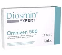 Dulac - Diosmin Omniven 500, Food Supplement for Leg Support Circulation, 80 Tablets, for Heavy and Tired Legs, Helps Improve Blood Flow, with Diosmin and Hesperidin, Made in Italy