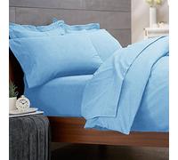 Dulce Lino 100% Brushed Cotton Flannelette Fitted Sheets or Pillowcase available in (Blue, Double)