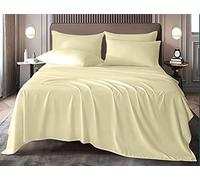 Dulce Lino 100% Brushed Cotton Flannelette Flat Sheets, Pillowcases available in (Cream, Single)