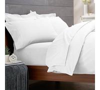 Dulce Lino 100% Brushed Cotton Flannelette Flat Sheets, Pillowcases available in (White, Super King)