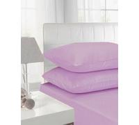 Dulce Lino 100% Egyptian Cotton Fitted Sheet All UK Sizes Or Pillow Pair Cases 200 Thread Count (Lilac, Double)