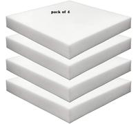 Dulce Lino 18" x 18" Upholstery High Density Foam Cushion Replacement Square Cut to Size Foam Couch or Commercial Dinning Chair Couches Chair Padding DIY Projects (18" X 18" X 2", Pack of 4)