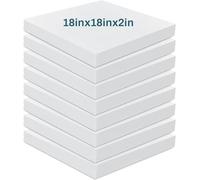 Dulce Lino 18" x 18" Upholstery High Density Foam Cushion Replacement Square Cut to Size Foam Couch or Commercial Dinning Chair Couches Chair Padding DIY Projects (18" X 18" X 2", Pack of 8)