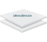 Dulce Lino 2-Pack 1" x 18" x 18" High Density Upholstery Foam, Chair Cushion Square Foam for Dining Chairs, Wheelchair Seat Cushion Replacement