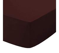 Dulce Lino Extra Deep 16"(40cm) 100% Egyptian Cotton 200 Thread Count Fitted Sheet BROWN, 4FT(SMALL DOUBLE)