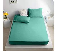 Dulce Lino Extra Deep 16"(40cm) Non Iron Percale Pollycotton Fitted Sheet (Mint Green, King)