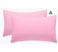 Dulce Lino Extra Deep 16"(40cm) Non Iron Percale Pollycotton Fitted Sheet (Pink, Pillow Pair)
