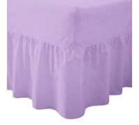 Dulce Lino Plain Dyed Poly Cotton Easy Care Fitted Frilled Valance Bed Sheet in 18 Colours .(DOUBLE LILAC)