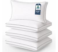 Dulce Lino Premium Hotel Quality Egyptain Cotton Box Pillows Hypoallergenic & Anti Dust Mite Resistant Pillows for Back, Stomach or Side Sleepers (Pack of 4)