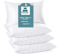 Dulce Lino Premium Hotel Quality Stripe Pillows Bounce Back Bed Pillow Hypoallergenic & Anti Dust Mite Resistant Pillows for Back, Stomach or Side Sleepers. (Stripe Pillow 4 Pack)