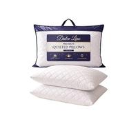 Dulce Lino Quilted Hotel-Quality Pillows - Soft & Supportive, Breathable Microfiber, Hypoallergenic Back, Front and Side Sleepers - Soft & Breathable Size 45cm x 66cm. (Pack of 2)