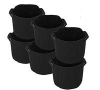 Dulcii 6Pcs 3 Gallon Reuseable Plant Growing Black Bags Flower Vegetable Aeration Planting Pot Container Indoor Outdoor Gardening Plant Pouch Fabric Pots With Handles (【3 Gallon】)