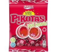 Dulciora Pikotas Cherry Sweets 100g Bag - Chewy Cherry Flavour Candies with Sugar Coating - Pack of 3