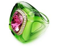 Swarovski Dulcis cocktail ring, Cushion cut, Pavé, Multicolored, 55