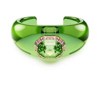 Dulcis cuff, Octagon cut, Green, 18K gold finish