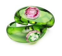 Dulcis cuff, Set (2), Octagon cut, Pavé, Multicoloured, Gold-tone plated