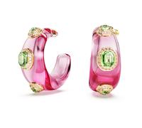 Dulcis hoop earrings, Mixed cuts, Multicoloured, 18K gold finish