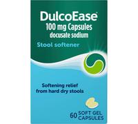 DulcoEase 100 mg Docusate Sodium Capsules - Softening Constipation Relief - Pack of 60 Soft Gel Capsules - Stool Softening Laxativ