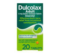 Dulcolax Adult - Constipation Relief Laxative 5mg Bisacodyl Gastro Resistant Tablets Tablets, 20 Count