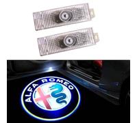Duleutgnu Set of 2 Entry Lighting Car Door Logo Projection Welcome Ghost Shadow Decorative Lights 3D Emblem Lamp Glass Lens for Alfa Romeo No Fading