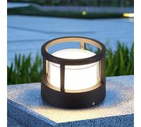 DULG European Cylindrical Lawn Pedestal Lamp, Outdoor Garden Column Light Waterproof Landscape Courtyard Deck Patio Pier Path Grassland Floor Lights LED Pillar Light Villa Pathway Fence Pillar Lamp