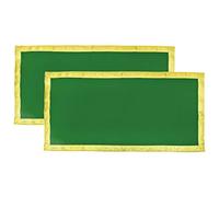 Dulhan Velvet Green Pooja Cloth/Pooja Aasan for Mandir, Temple Altar Cloth with Golden Border (20X40 inch) 1/2mtr. (Pack of 2)