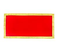 Dulhan Velvet Red Pooja Cloth/Pooja Aasan for Mandir, Temple Altar Cloth with Golden Border (20X40 inch) 1/2mtr.