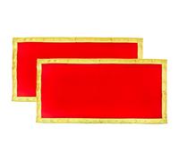 Dulhan Velvet Red Pooja Cloth/Pooja Aasan for Mandir, Temple Altar Cloth with Golden Border (20X40 inch) 1/2mtr. (Pack of 2)