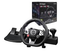 DuLingKer PC Lenkrad mit Pedalen und Schaltung, 270° Gaming Lenkrad für PC/PS4/Switch/PS3/Xbox One/Xbox 360/Android TV, Racing Wheel PC mit Schaltwippen, Vibrationen Force Feedback