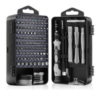 DULIWO Precision Screwdriver Set, 122 in 1 Small Screwdriver Set with 101 Bits Magnetic Electronic Repair Tool Kit for Computer,iPhone,Mac,Laptop,PC,PS5,PS4,Game Console,Xbox,Eyeglasses,Watch(Black)