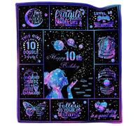 Dulkjio 10 Year Old Girl Birthday Gifts Blanket, Gifts for 10 Year Old Girl, 10 Year Old Girl Gifts Ideas, Birthday Gifts for 10 Year Old Girls, 10th Birthday Gifts for Girls Throw Blanket 60"X50"