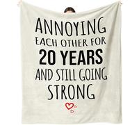 Dulkjio 20th Anniversary Blanket Gifts for Him Her, 20th Anniversary Wedding Gifts for Couple, 20 Year Anniversary Wedding Gifts for Wife Husband, 20th Anniversary Decorations Throw Blanket 60"X50"