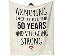 Dulkjio 50th Anniversary Wedding Gifts for Couple Parents, 50 Year Golden Anniversary Ideas Gifts for Husband Wife, 50th Anniversary Decorations, 50 Years of Marriage Gifts Throw Blanket 60"X50"
