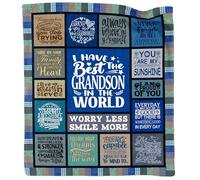 Dulkjio Grandson Gifts from Grandma Grandpa, Birthday Gifts for Grandson, Grandson Gifts from Grandparents, Fathers Day to My Grandson Gifts Throw Blanket 60"X50"