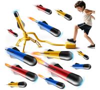 DULONIME Rocket Launcher for Kids, Outdoor Toys with 12 Rockets, Launch Up to 100+ Feet, Gifts for 3 4 5 6 7 8-12 Year Old Boy Birthday, Rockets for Kids Age 4-8