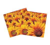 Dulousia Sunflower Napkins - 6.5x6.5in Disposable Sunflower Paper Napkin, Flower Themed Summer Fall Thanksgiving Day Wedding Napkin, Back-to-School Classroom Party Luncheon Dinner Napkin Table Decor