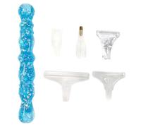 Dulov 5D Cross Stitch Diamond Rhinestone Beads Picker with Metal Tips Diamond Painting Pen Drill Bead Dot Pens with 5 Replacement Head for Beginner Embroidery Nail Art (biue)