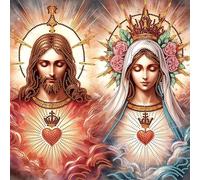 Dulov 5D DIY Partial Special Shaped Drill Diamond Painting Religion Jesus Mary 40x40cm (B)