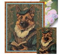 Dulov German Shepherd Full 11CT DIY Stamped Cross Stitch Kit 40x55cm for