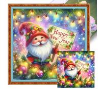Dulov Happy New Year Gnome 3 Full 14CT DIY Stamped Cross Stitch Kit