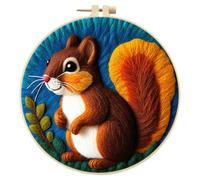 Dulov Needle Felting Kit DIY Animal Series Wool Painting 20cm Hoop