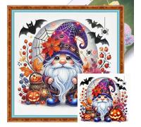 Dulov Pumpkin Gnome Printed Cross Stitch Kit 40x40cm DIY 11CT Embroidery